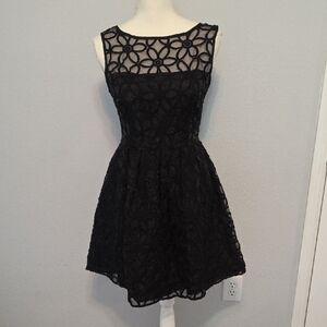 BB Dakota Black Sleeveless Fit and Flare Mini Dress